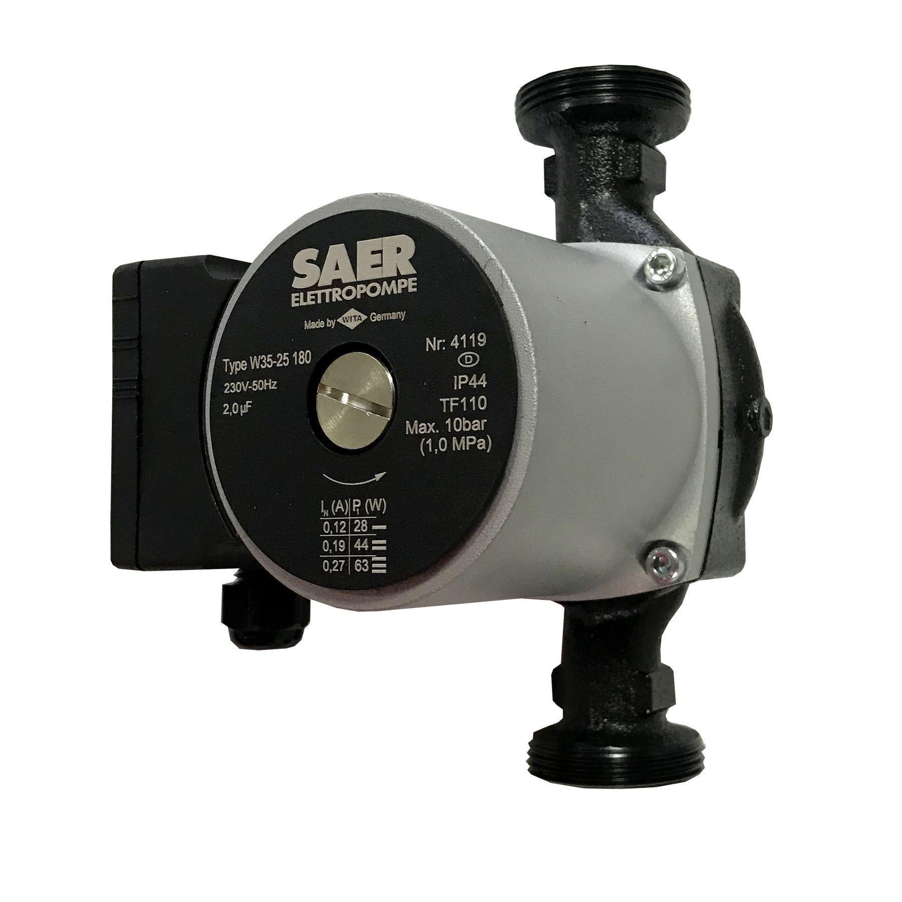 Насос циркуляционный SAER Elettropompe W35-25 180 мм/гайки (000019355)