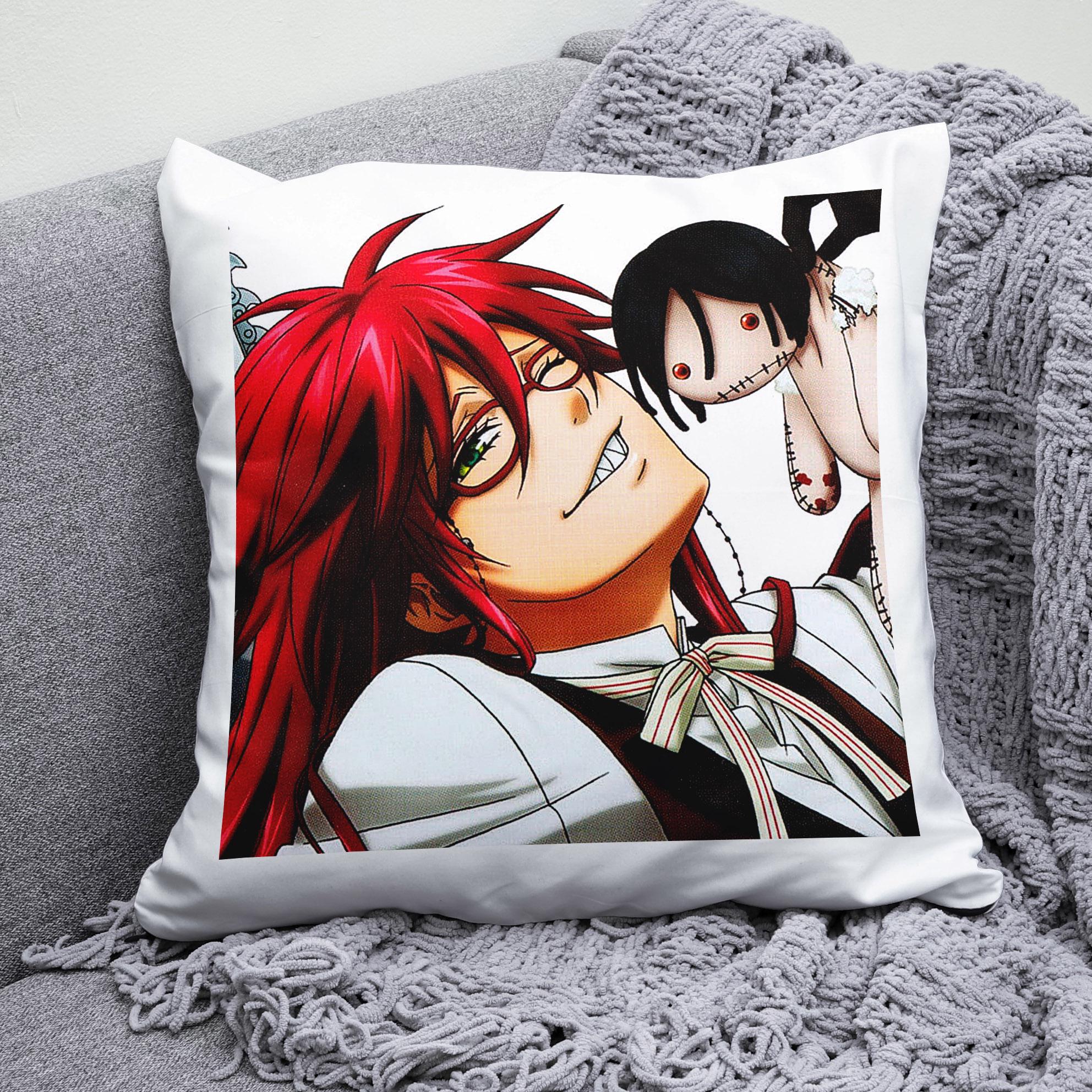 Плюшевая подушка квадрат с принтом аниме Black Butler