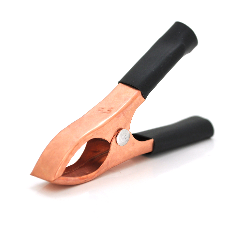 Зажим аккумуляторный крокодил 30А эластичный резиновый кожух 72 мм Черный (YUT_V7038)