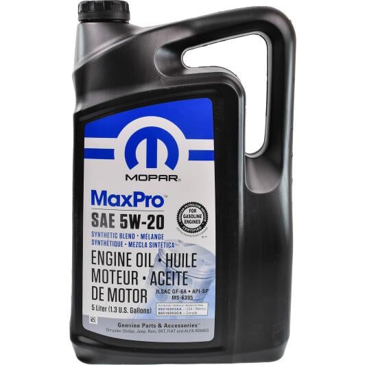 Моторное масло Mopar MaxPro 5W-20 5 л (68518203AA)