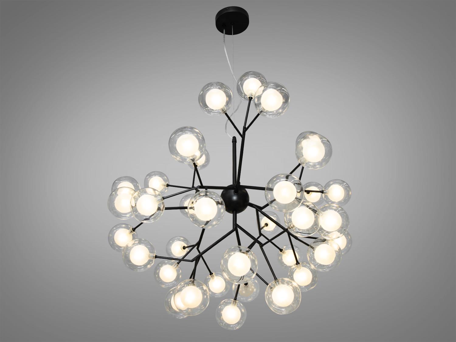 Люстра подвесная Светлячок 36 ламп Черный (887-36B BK) - фото 1 Люстра подвесная Светлячок 36 ламп Черный (887-36B BK) - фото 1