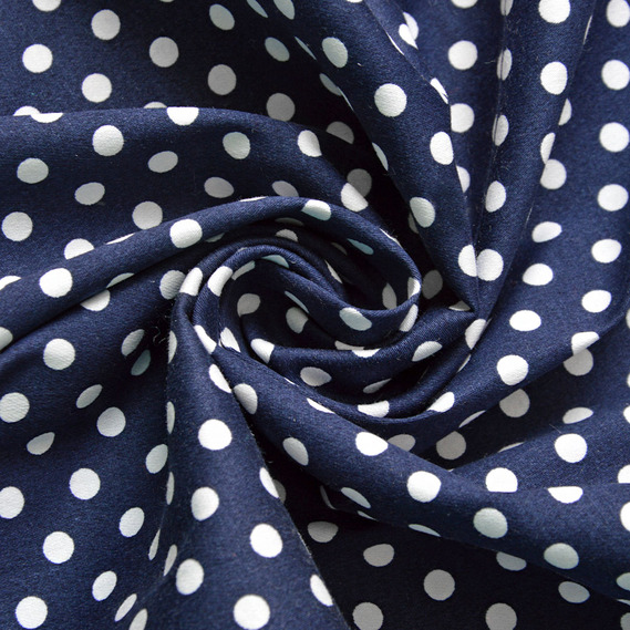 Ткань коттон-стрейч IDEIA Горошина 1,5 м Темно-синий конфетти (2200004110455)
