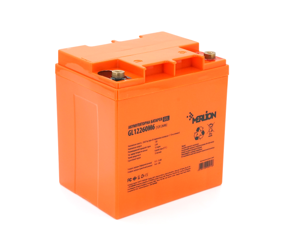 Акумуляторна батарея Merlion GL12260M6 GEL 12 V 26 Ah VRLA для ДБЖ
