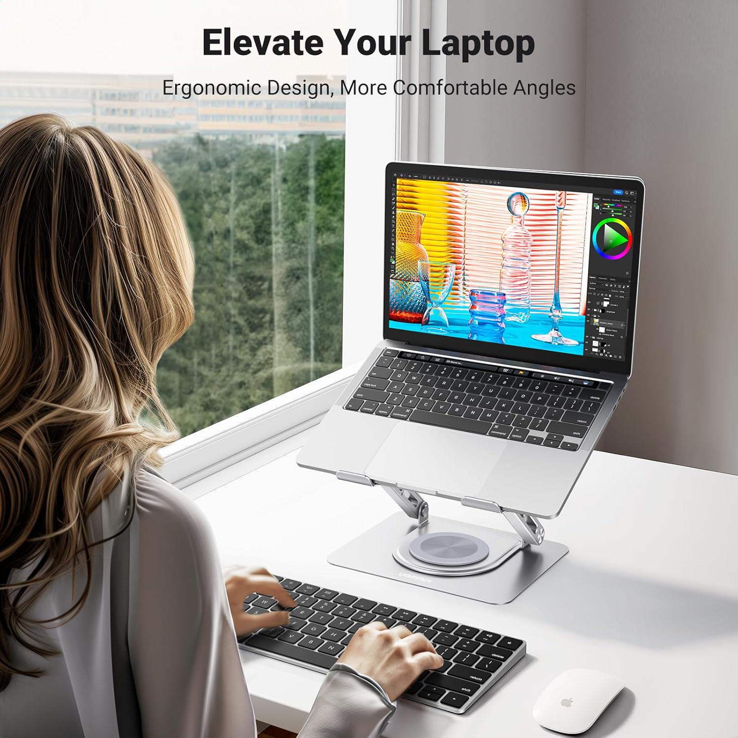 Підставка для ноутбуків UGREEN до 17.3" 360° алюмінієва Сірий (45418) - фото 8