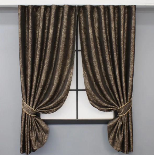 Комплект штор Fantasy жаккард 1,4х1,7 м 2 шт. Шоколадный/Бежевый (1630ш 35-0291)