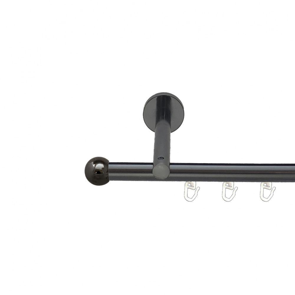 Карниз металлический Orvit Шар Болонь однорядный цилиндр/профиль 16 см профильная труба Оникс 19 мм 160 см (00-00015041)