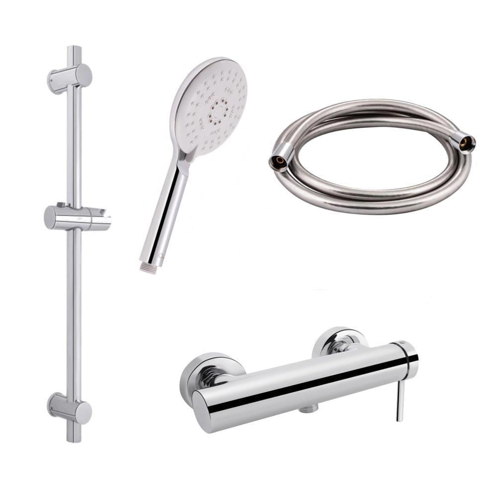 Смеситель для душа QT Nibor с лейкой шлангом и стойкой Chrome (5160647548)