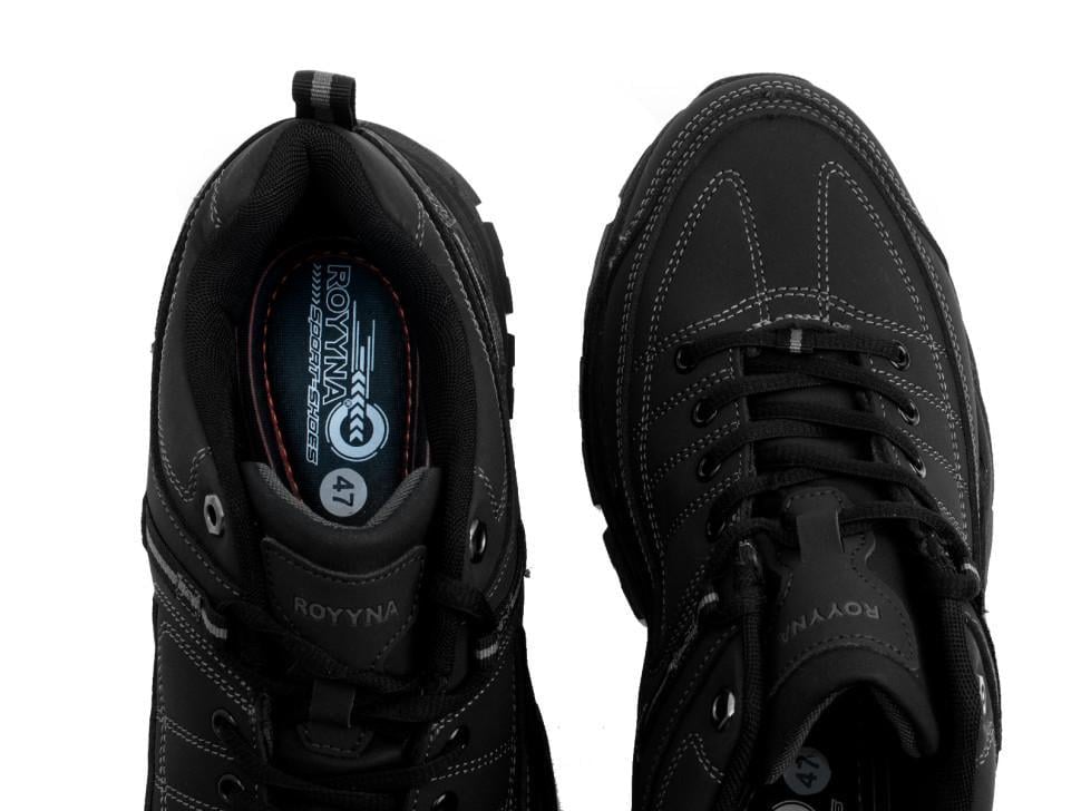 Кросівки чоловічі Royyna 7243012 з натуральної шкіри р. 50 Чорний (22721) - фото 4 Кросівки чоловічі Royyna 7243012 з натуральної шкіри р. 50 Чорний (22721) - фото 4