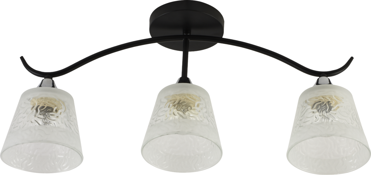 Люстра потолочная Light House SRS-20705/3 плафон прозрачный с белым Черный/Хром Люстра потолочная Light House SRS-20705/3 плафон прозрачный с белым Черный/Хром