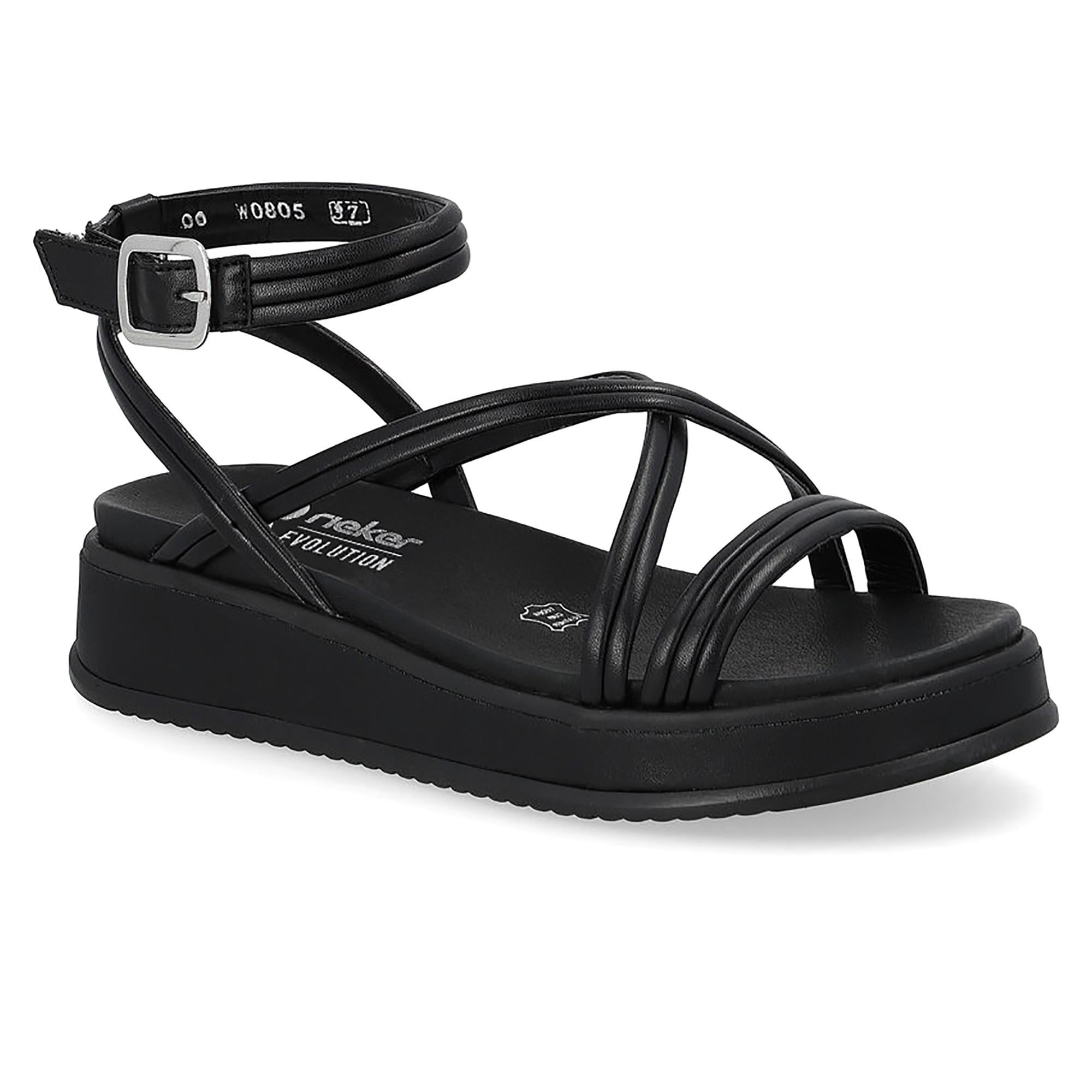 Сандалии женские летние RIEKER Evolution р. 37 Черный (060167-37)