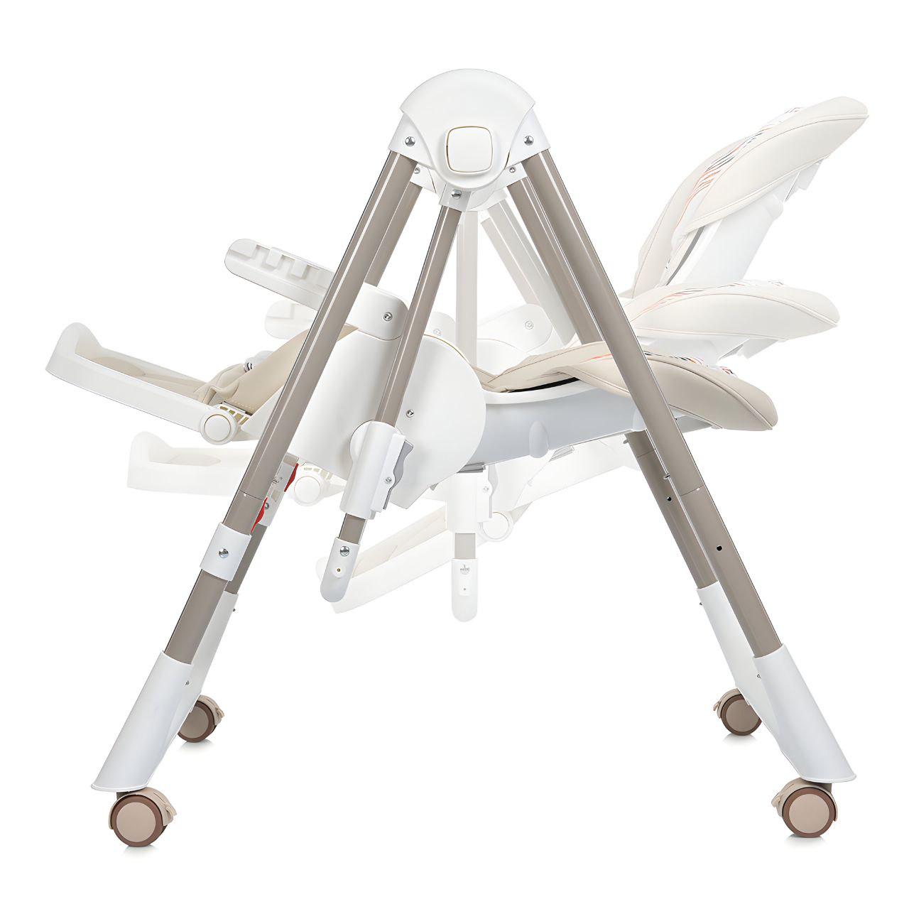 Стульчик для кормления Bambi M 5897 с функцией ручной укачивания Beige (23900590) - фото 4