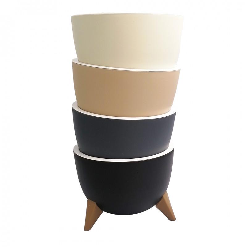 Горшок для цветов Serinova Ufo 10 л 2 шт. Кремовый - фото 2 Горшок для цветов Serinova Ufo 10 л 2 шт. Кремовый - фото 2