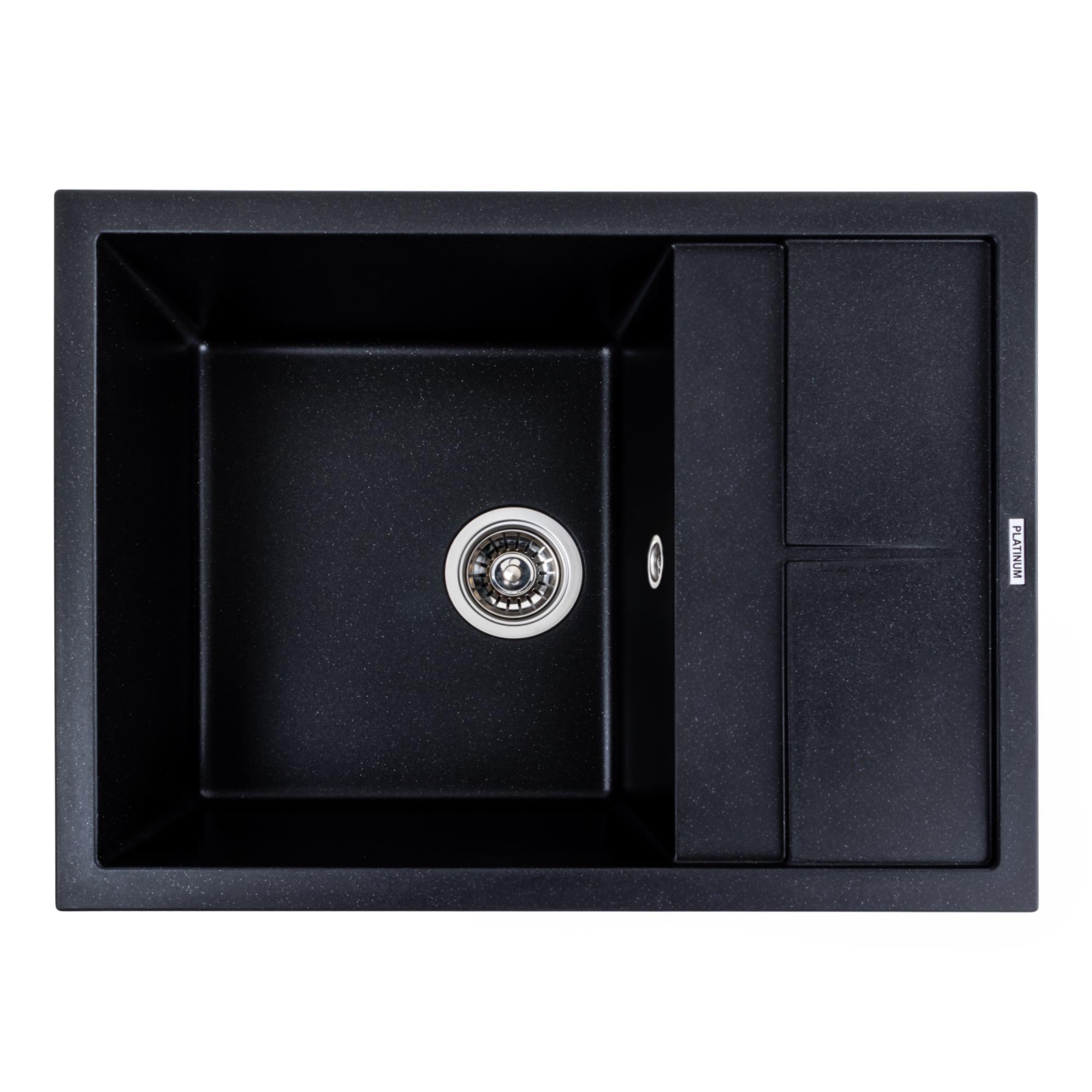 Мойка кухонная Platinum PLS-A41108 прямоугольная гранитная 650x500 мм Черный (202827)