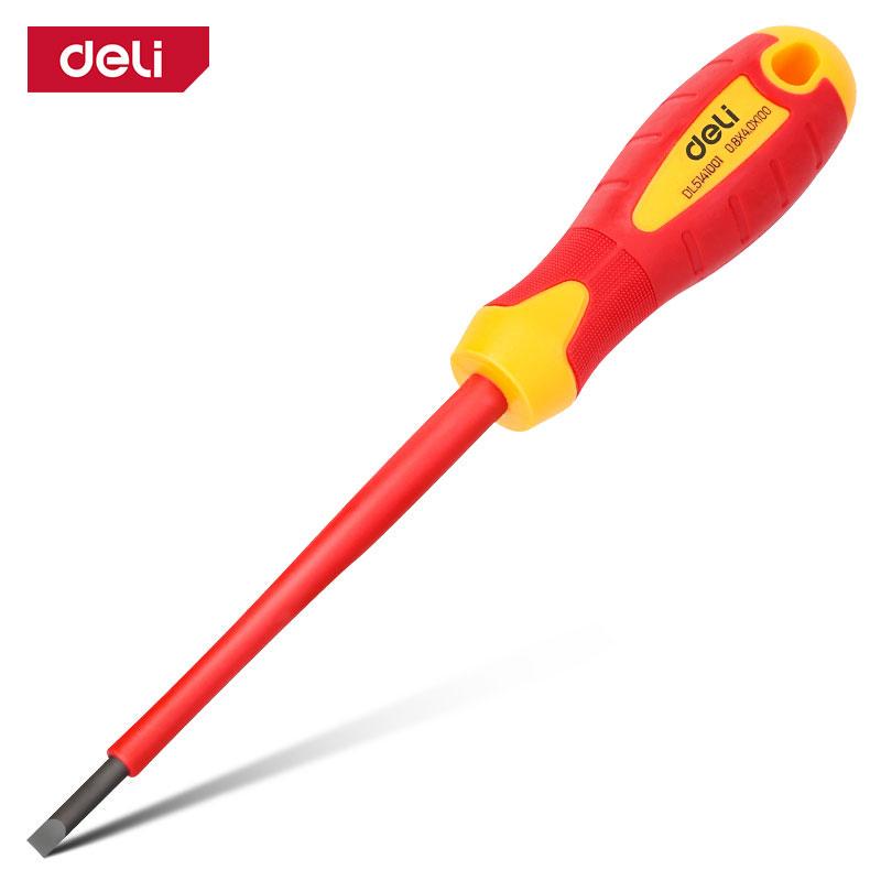 Викрутка шлiцьова Ізольована Deli Tools EDL5141001 4.0*100 мм (27206869) - фото 7 Викрутка шлiцьова Ізольована Deli Tools EDL5141001 4.0*100 мм (27206869) - фото 7