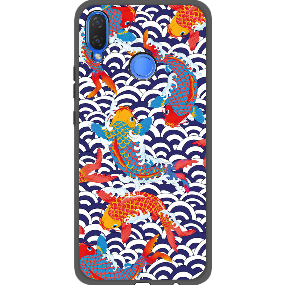 Чехол Boxface Huawei P Smart Plus Koi Fish Черный силикон (34912-up2477-35159)
