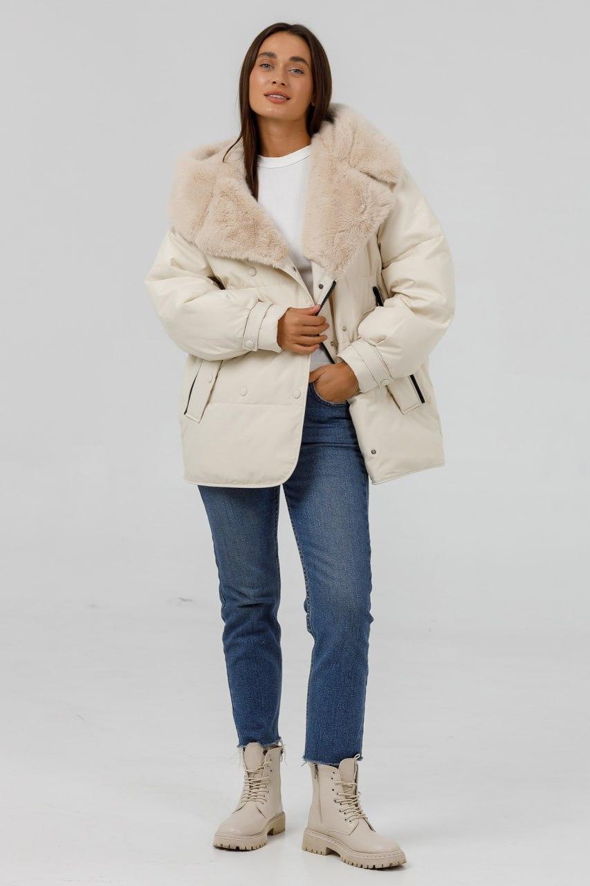 Куртка зимняя Автоледи с мехом р. 50 Молочный (82542d\50) Куртка зимняя Автоледи с мехом р. 50 Молочный (82542d\50)