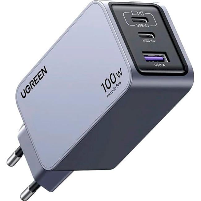 Зарядное устройство Ugreen X757 Nexode Pro 100W USB-A 2xUSB-C Wall Charger Gray (25874)