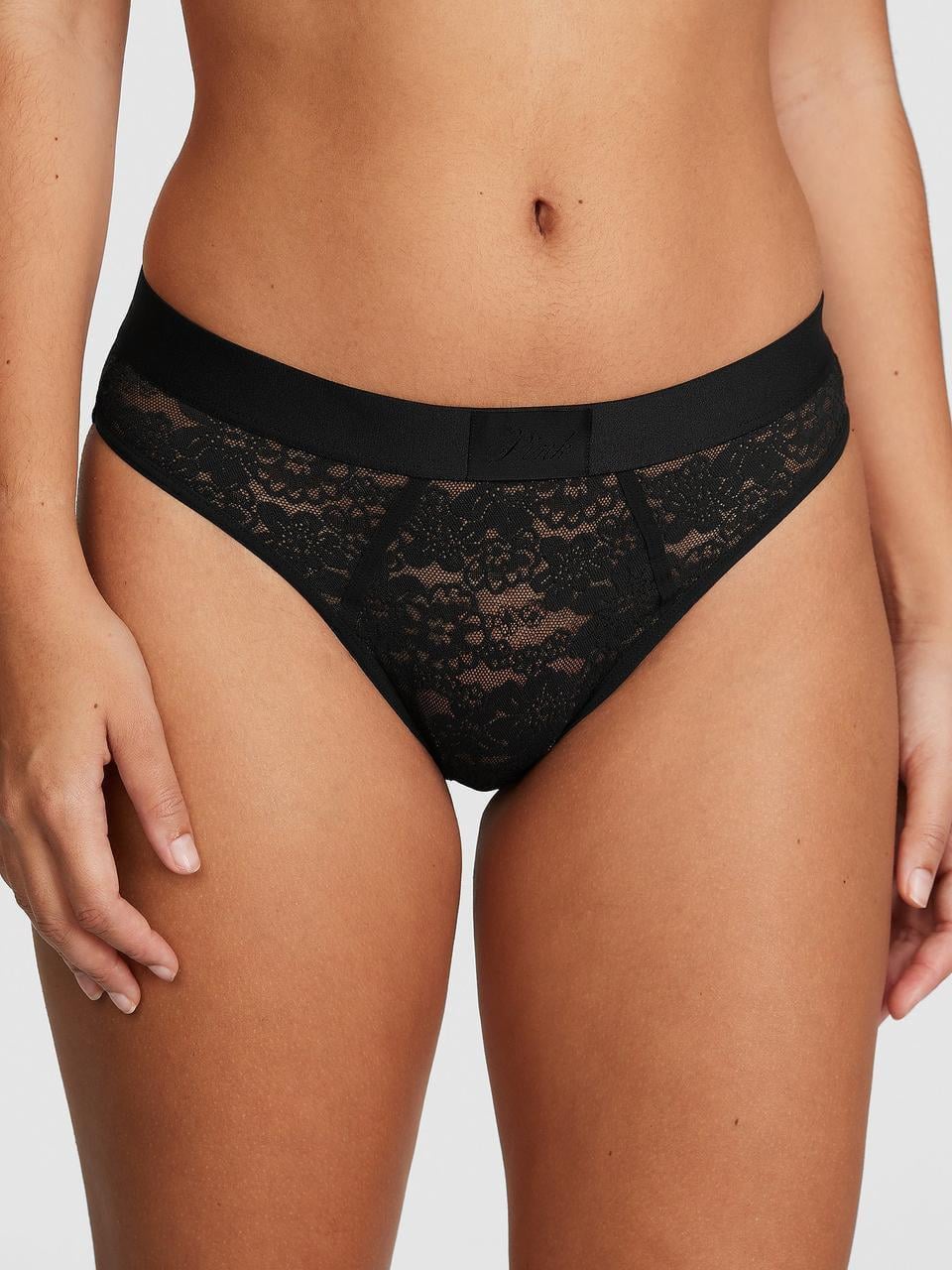 Трусики женские Victoria's Secret WINK LOGO HIGH-CUT BRAZILIAN XL Черный (2288673850)