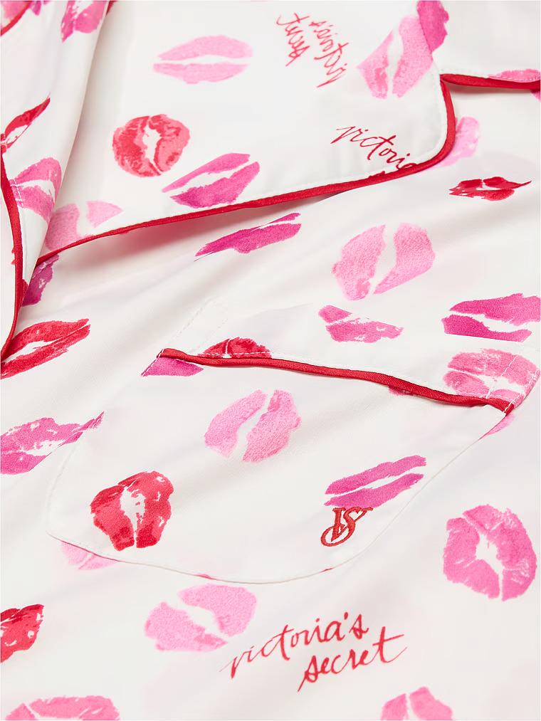 Піжама сатинова сорочка/шорти Victoria's Secret Glazed Satin Short Pajama Set S Білий (26985680) - фото 3 Піжама сатинова сорочка/шорти Victoria's Secret Glazed Satin Short Pajama Set S Білий (26985680) - фото 3