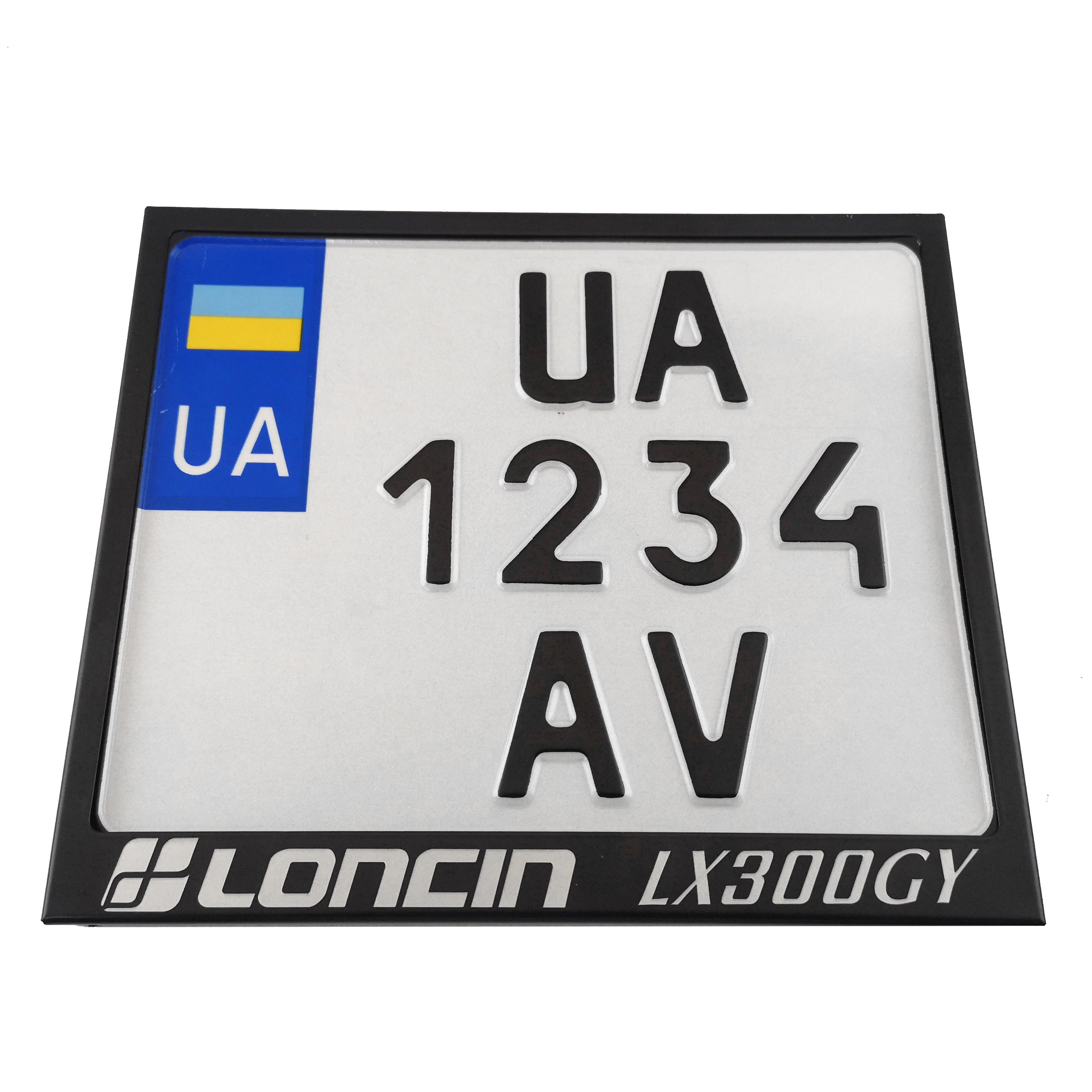 Рамка для мотоциклетного номера Loncin LX300GY 174х220 мм Черный (VH-S1722LNLX3SBL)