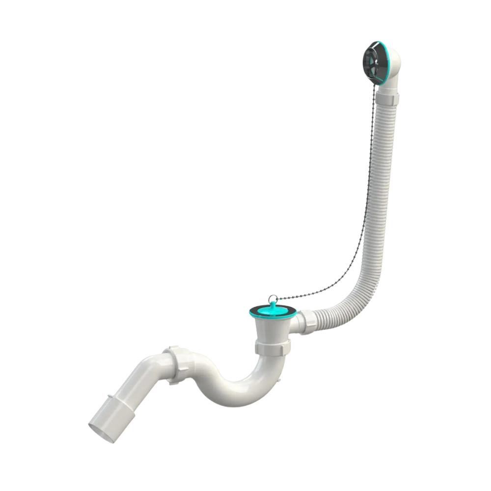 Сифон для ванны пластиковый SoloPlast В0120 с переливом гофрированная труба 650 мм/сетка 70/65 мм (28144606)