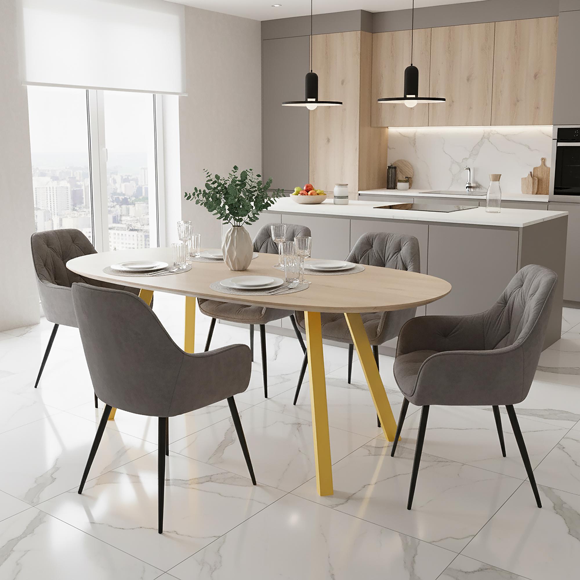 Комплект ніжок для столу з металу Minimal 730 мм 4 шт. Золотий (1017) - фото 3