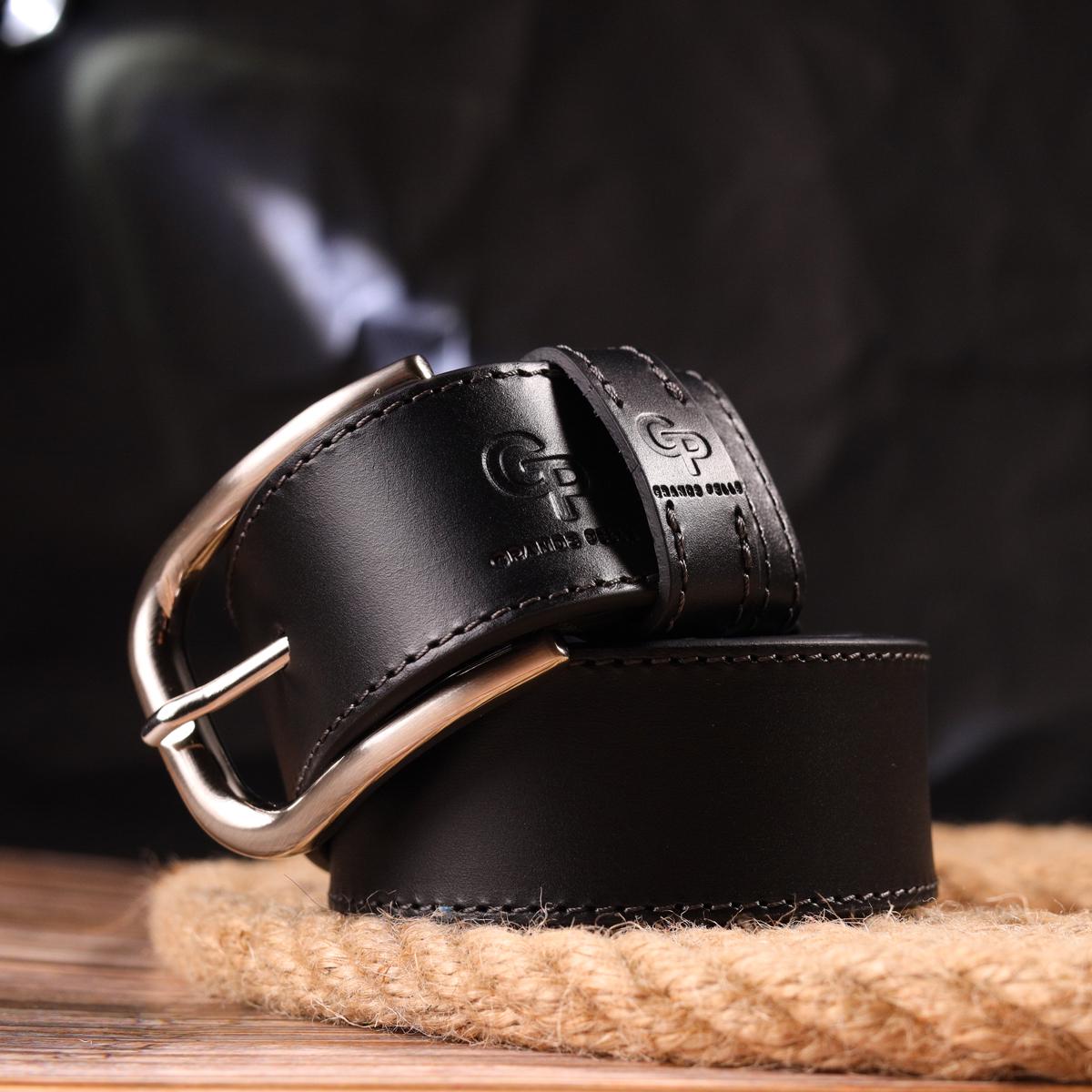 Ремінь чоловічий GRANDE PELLE Leather Belt 21463 Чорний - фото 8