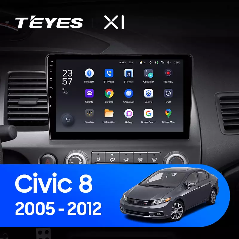 Автомагнитола штатная Teyes для Honda Civic 8 2005-2012 Android X1 2+32G Wi-Fi+4G (1658998225) - фото 3