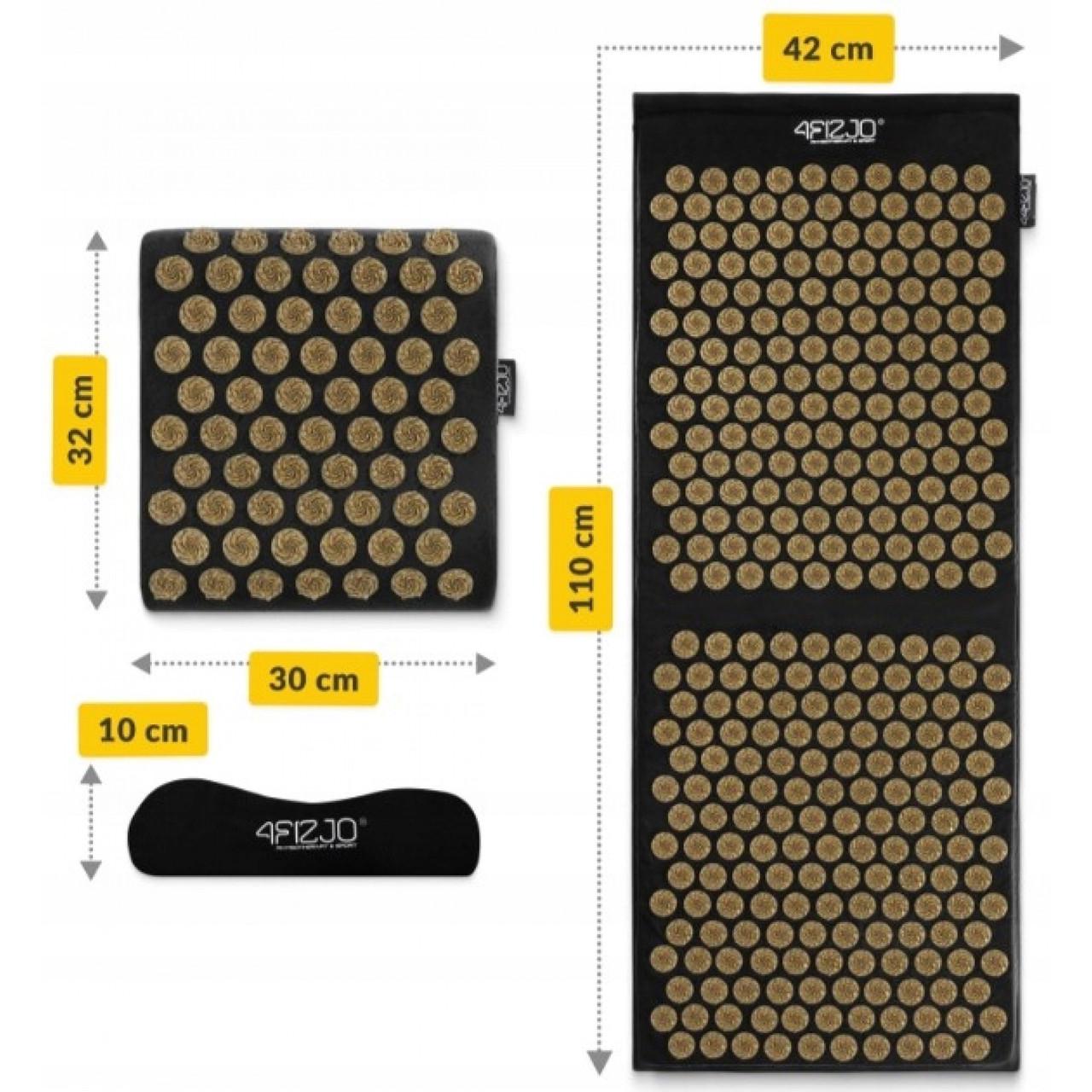Коврик акупунктурный с подушкой 4fizjo Ergo Mat XL Аппликатор Кузнецова Black/Gold (P-5907739313843) - фото 9 Коврик акупунктурный с подушкой 4fizjo Ergo Mat XL Аппликатор Кузнецова Black/Gold (P-5907739313843) - фото 9