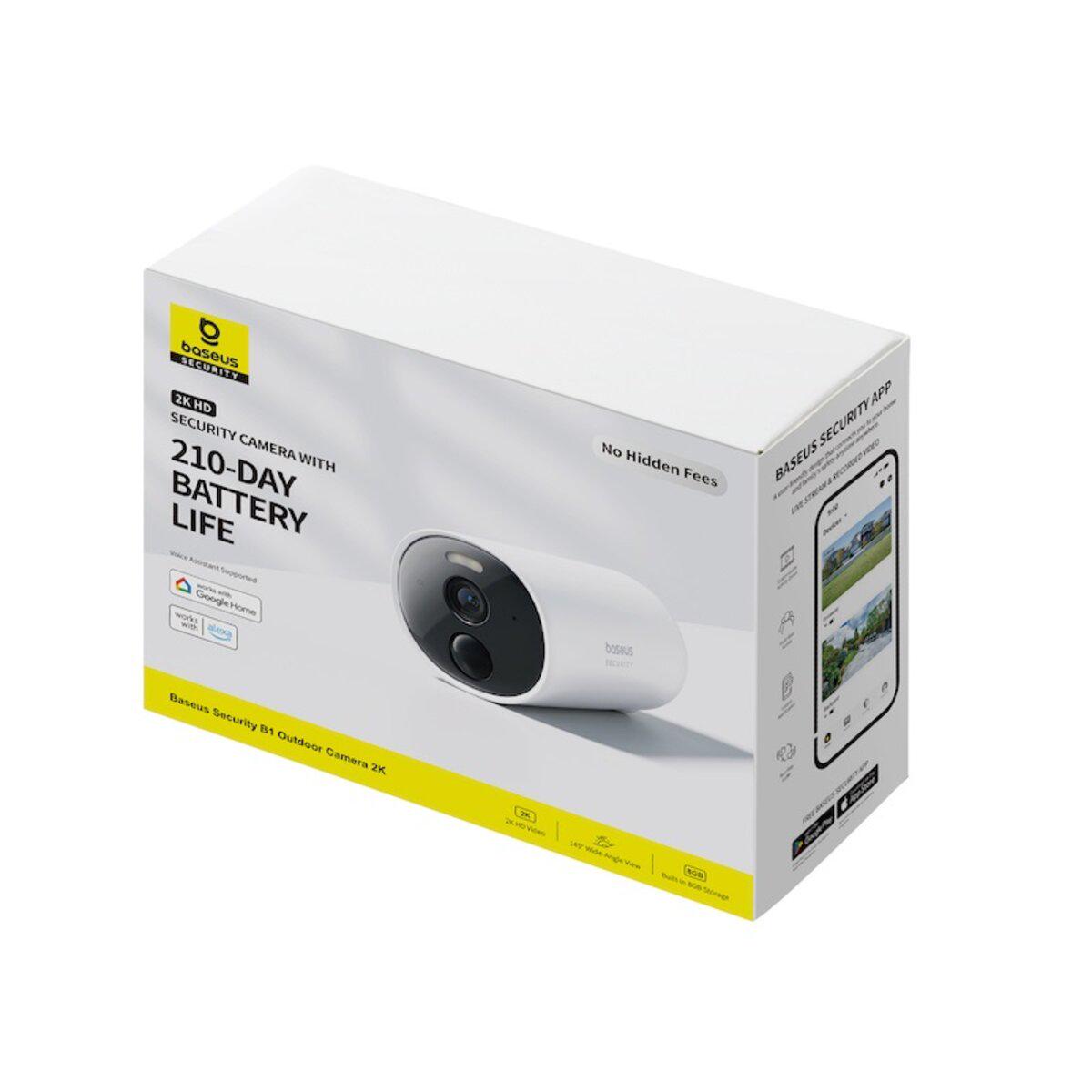 Камера IP відеоспостереження Baseus Security B1 Outdoor Camera 2K 7800 mAh 2304х1296 White (S0SV002130) - фото 7 Камера IP відеоспостереження Baseus Security B1 Outdoor Camera 2K 7800 mAh 2304х1296 White (S0SV002130) - фото 7
