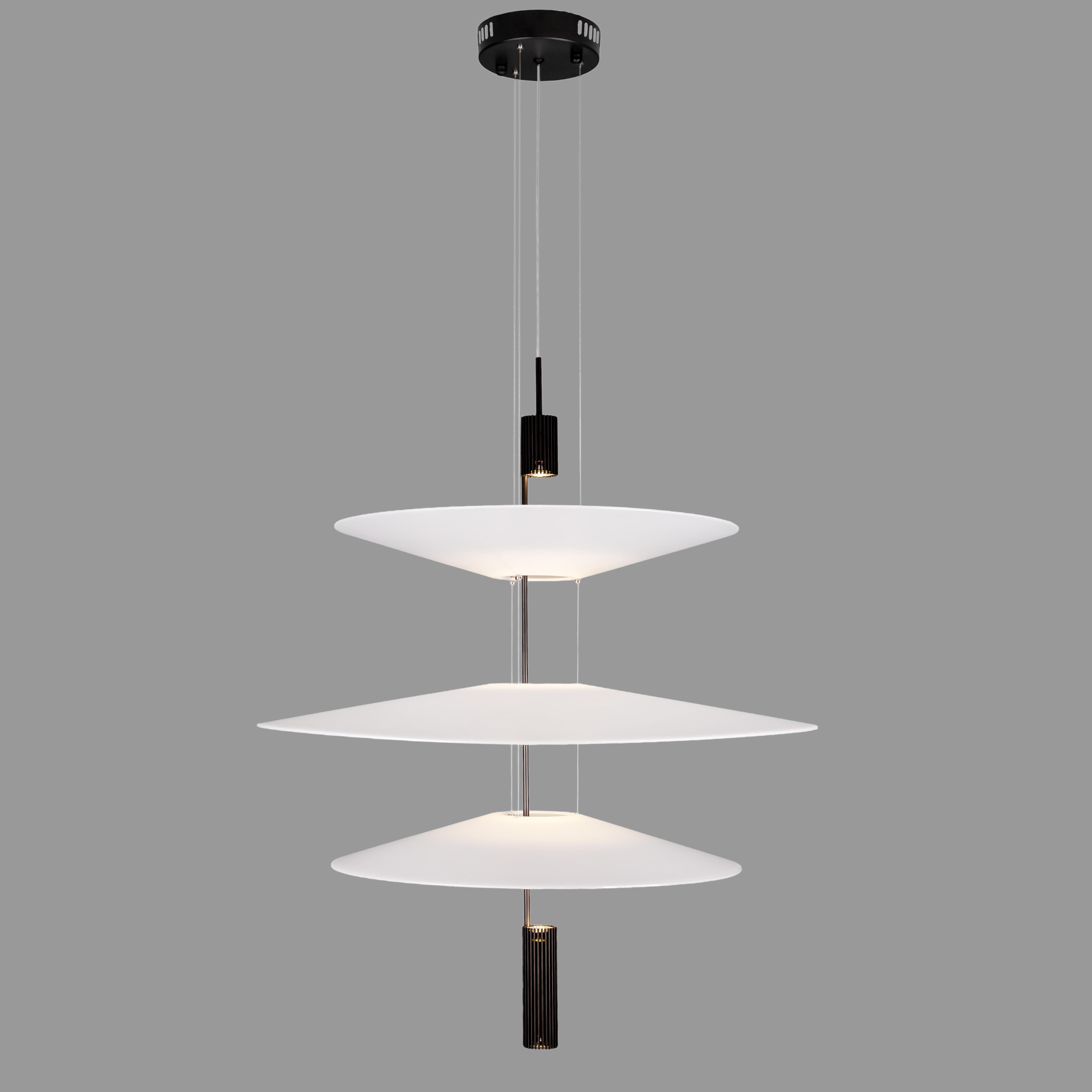 Люстра дизайнерская Flamingo 12W Черный (92-D1183 (500+680+500) BK)