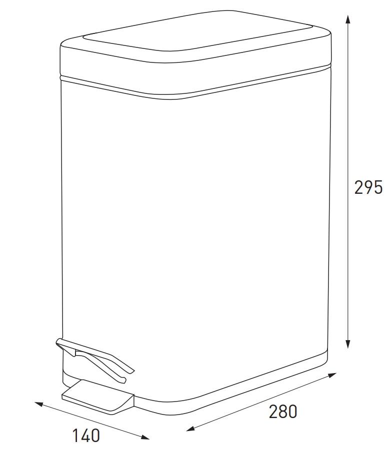Мусорное ведро Zerix Sansa-TC0105 с плавным закрытием прямоугольное 5 л Черный (ZX5894) - фото 8 Мусорное ведро Zerix Sansa-TC0105 с плавным закрытием прямоугольное 5 л Черный (ZX5894) - фото 8