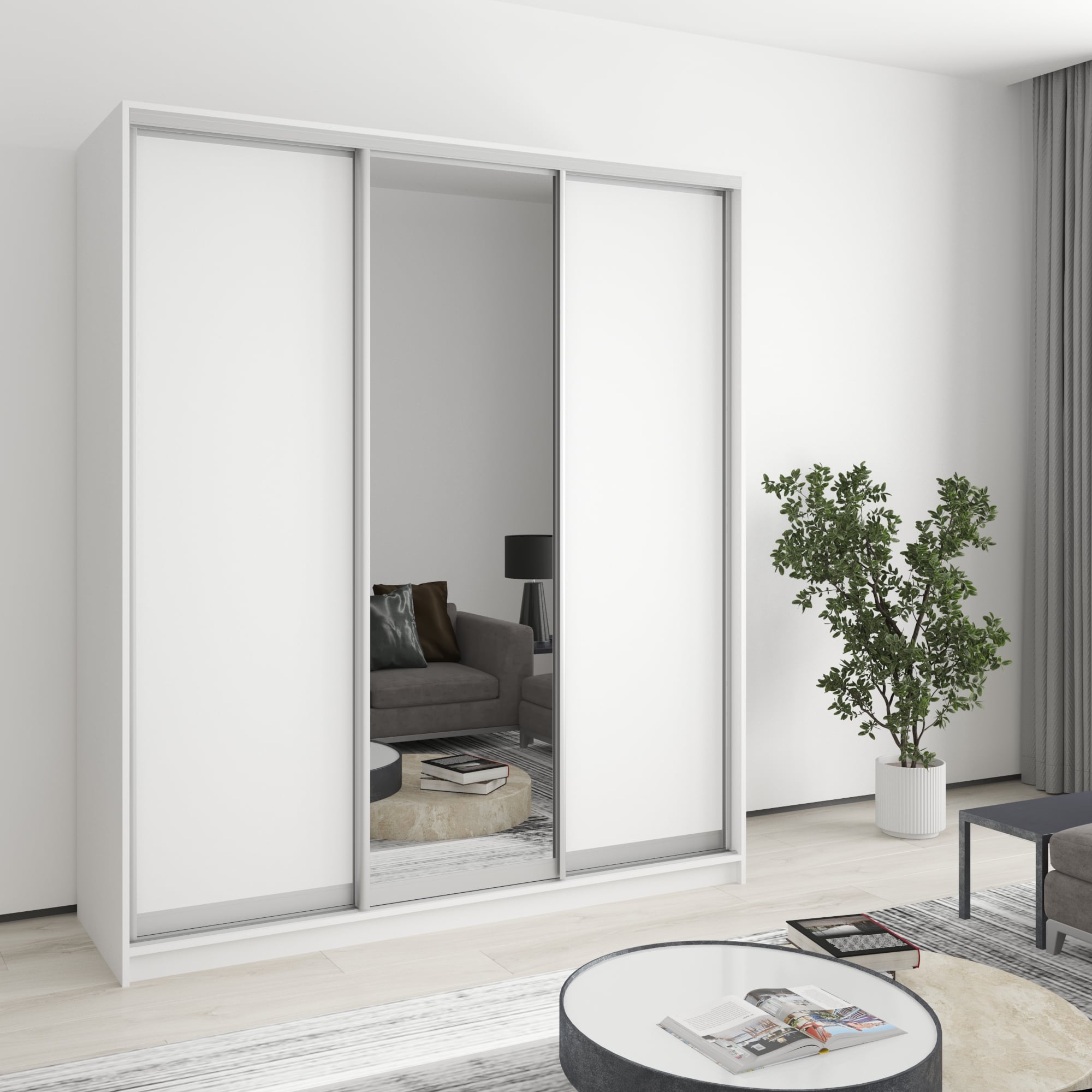 Шкаф-купе трехдверный Mebel Star Стандарт AL MBS-1521 180х45х240 см Аляска белый (1002434) Шкаф-купе трехдверный Mebel Star Стандарт AL MBS-1521 180х45х240 см Аляска белый (1002434)