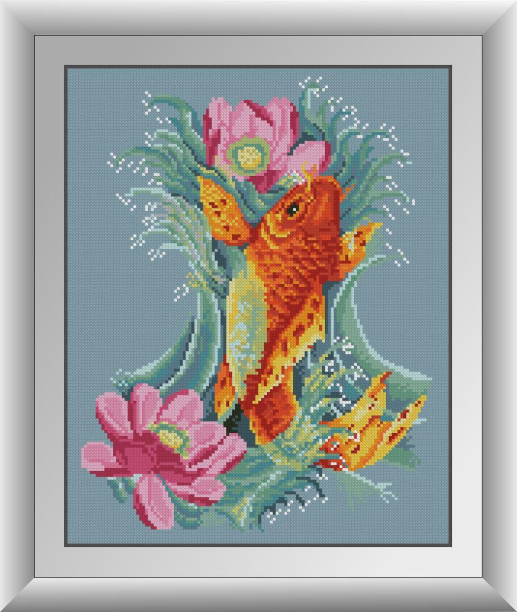 Алмазная мозаика Dream Art Золотой карп 33x41 см (DA.30557)