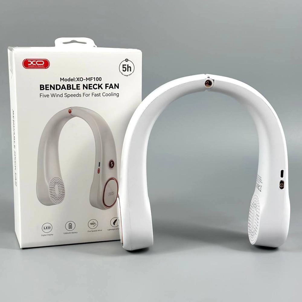 Вентилятор на шею Xo MF100 с аккумулятором 1200 mAh White