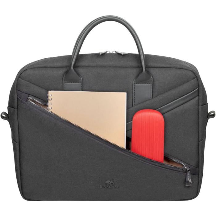Сумка для ноутбука Rivacase Clark 8124 Polyester Zipper Black (25441752) - фото 6
