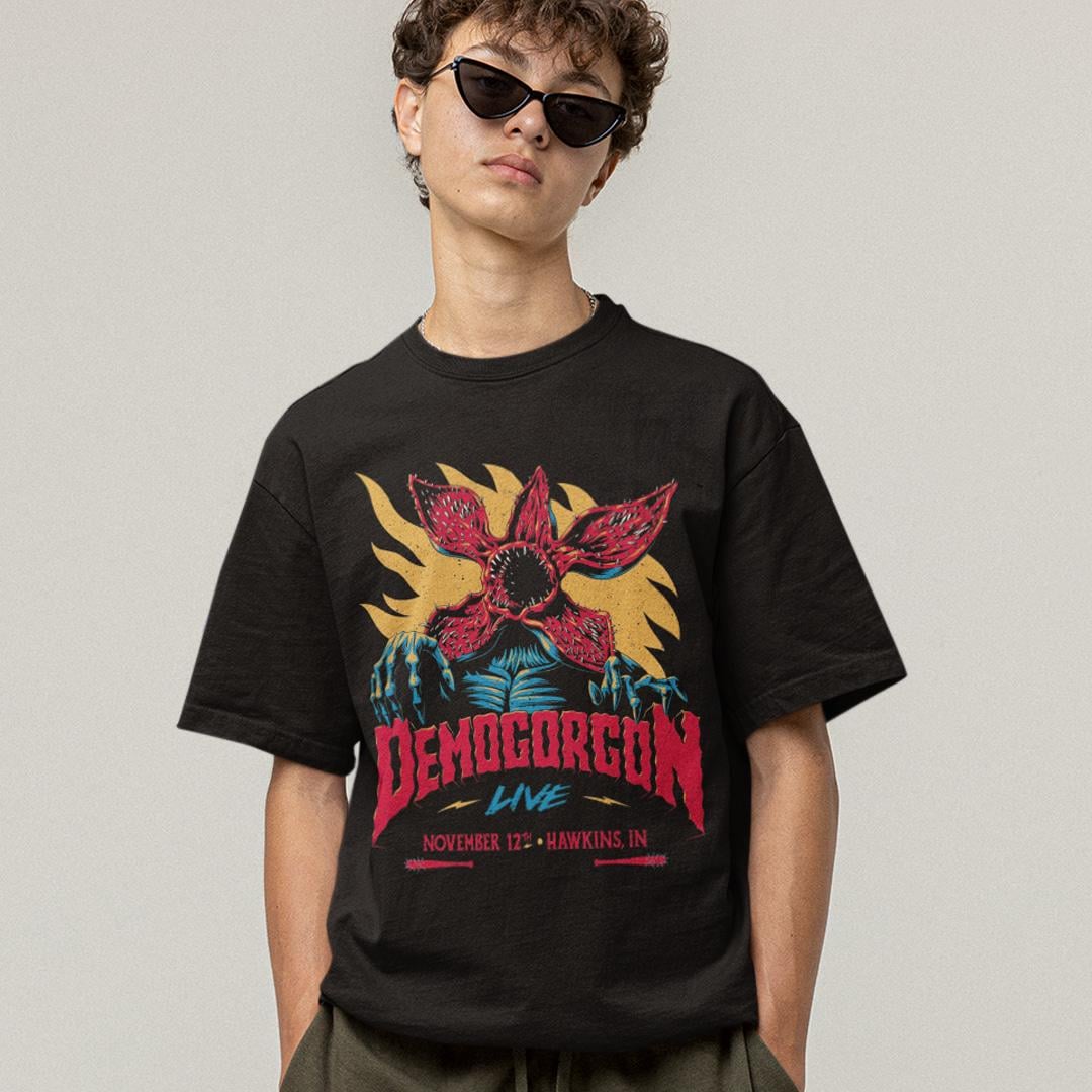 Футболка унисекс Stranger Things Demogorgon 4XL Черный (0000009303)