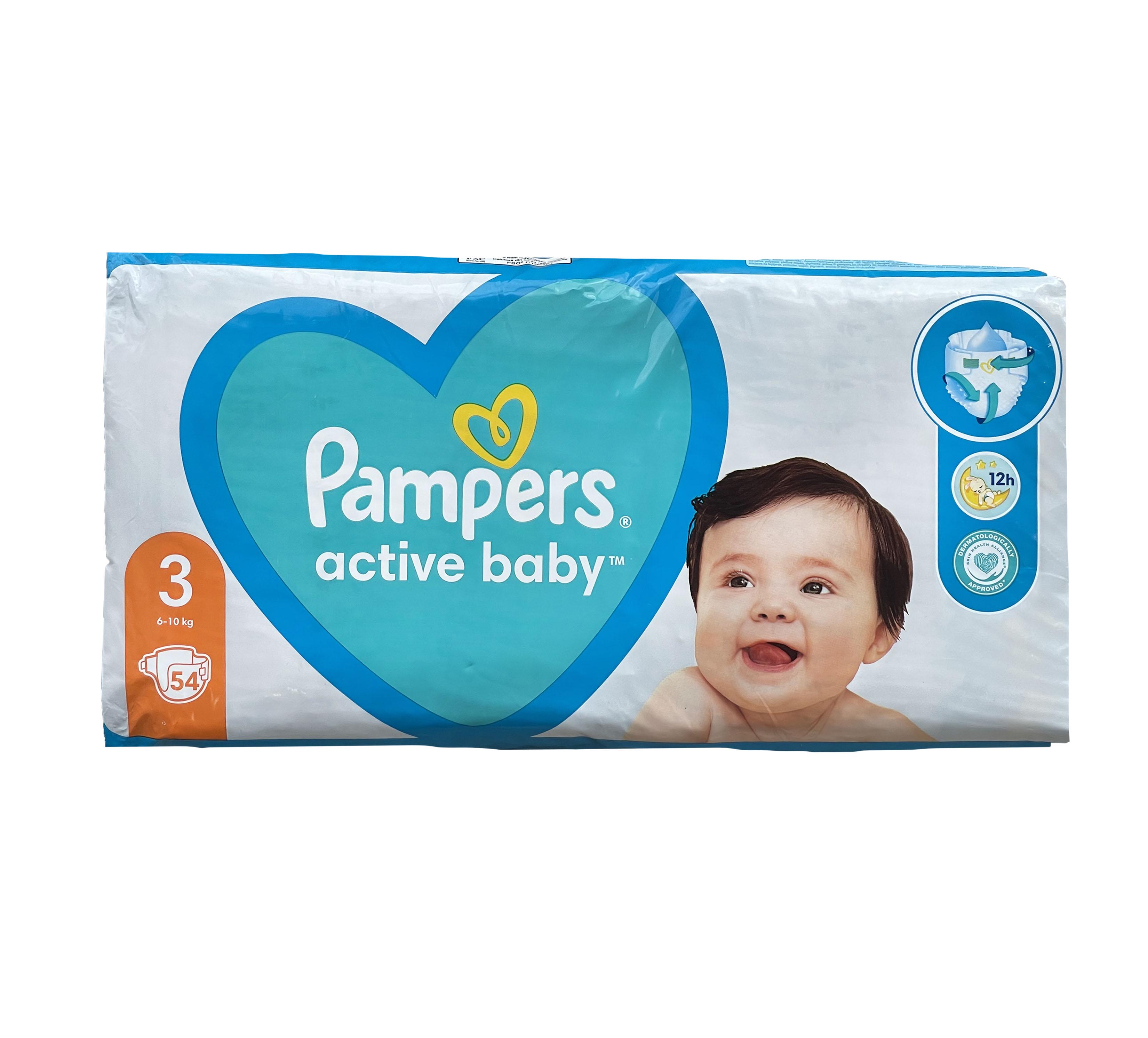 Дитячi одноразові пiдгузники Pampers Active Baby р. 3 Midi 6-10 кг 54 шт. (PA3-54) - фото 1