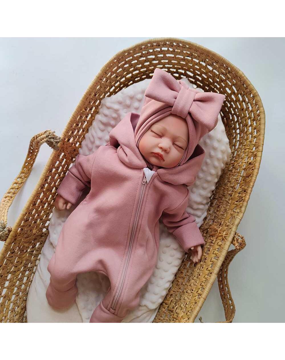 Комбинезон детский BUNNY BOX Микки с ушками триника утепленный р. 68 Пудровый (00968) - фото 2