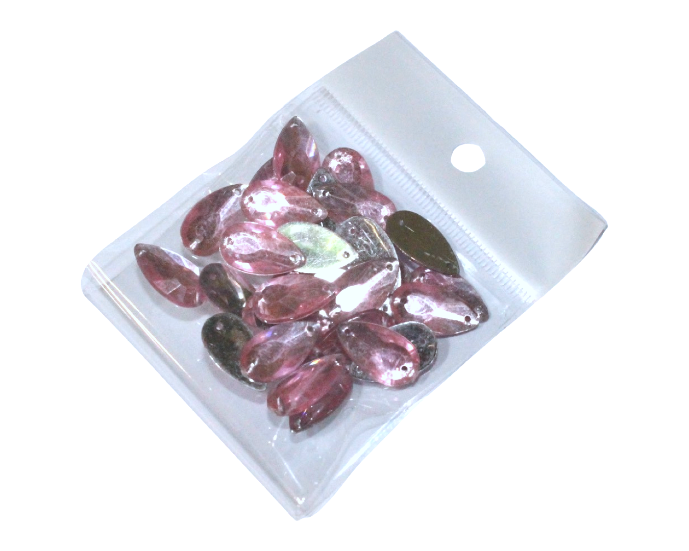 Камені пришивні Крапелька вузька 30 шт. 9х17 мм Блідо-Рожевий