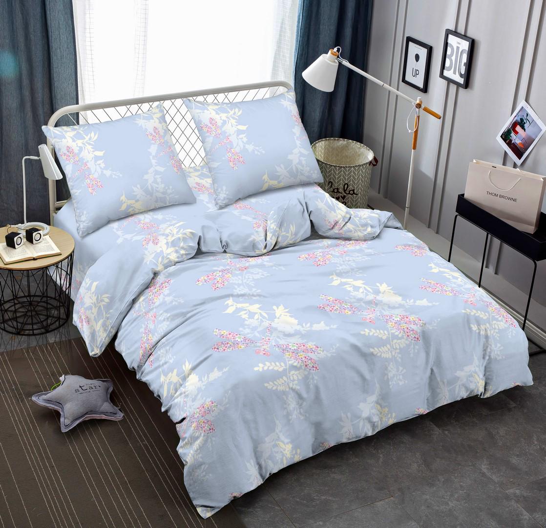 Комплект постельного белья Zastelli JH5915-11 Стрекоза жатка евро 200х220 см Голубой (20945)