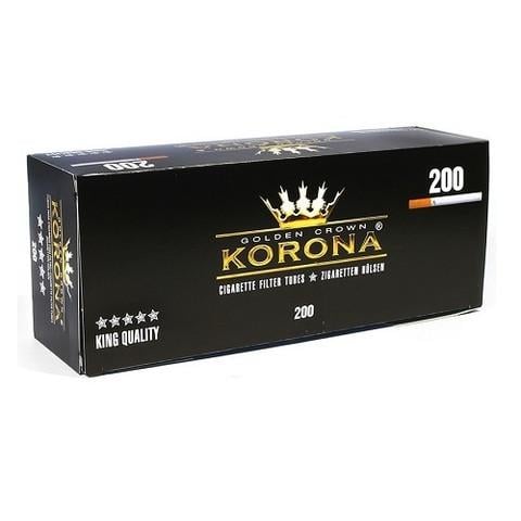 Ящик гильз для набивки сигарет и самокруток табаком Korona King Quality 50 блоков по 200 шт.