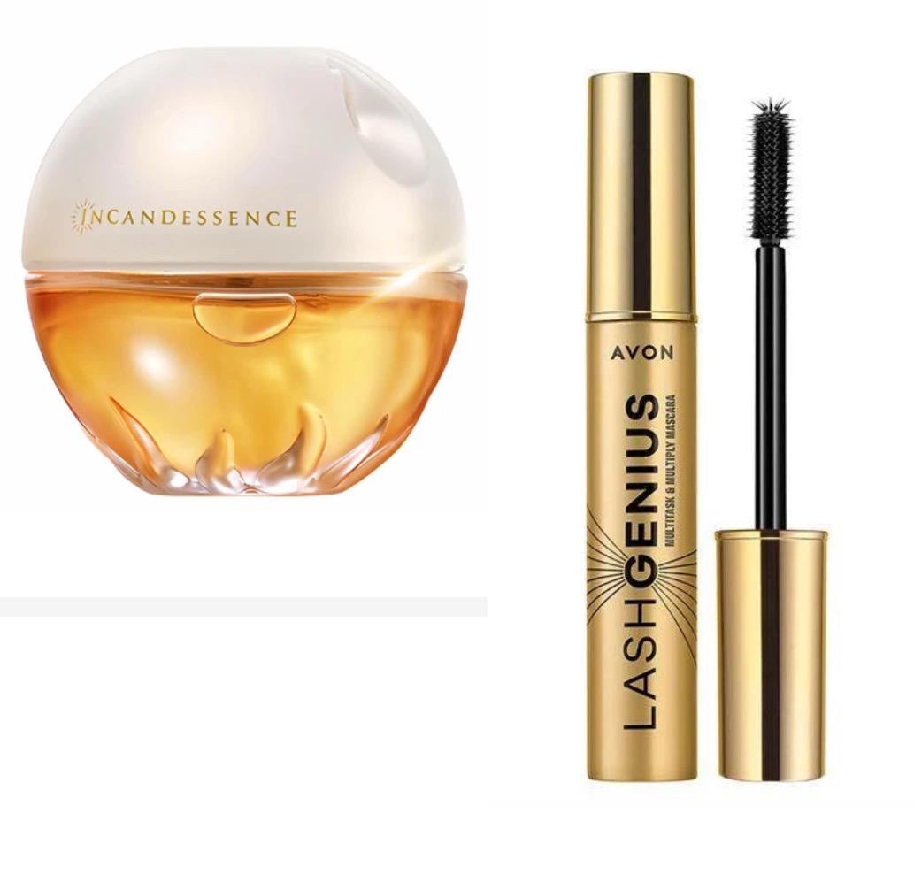 Набор парфюмированный женский Avon Incandessence 2в1 50 мл/Туш для ресниц Avon True One Lash Genius Mascara 5в1 10 мл Черный