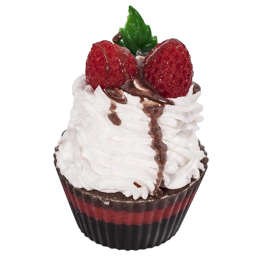 Мыло пирожное капкейк клубничный в коробке (00485)