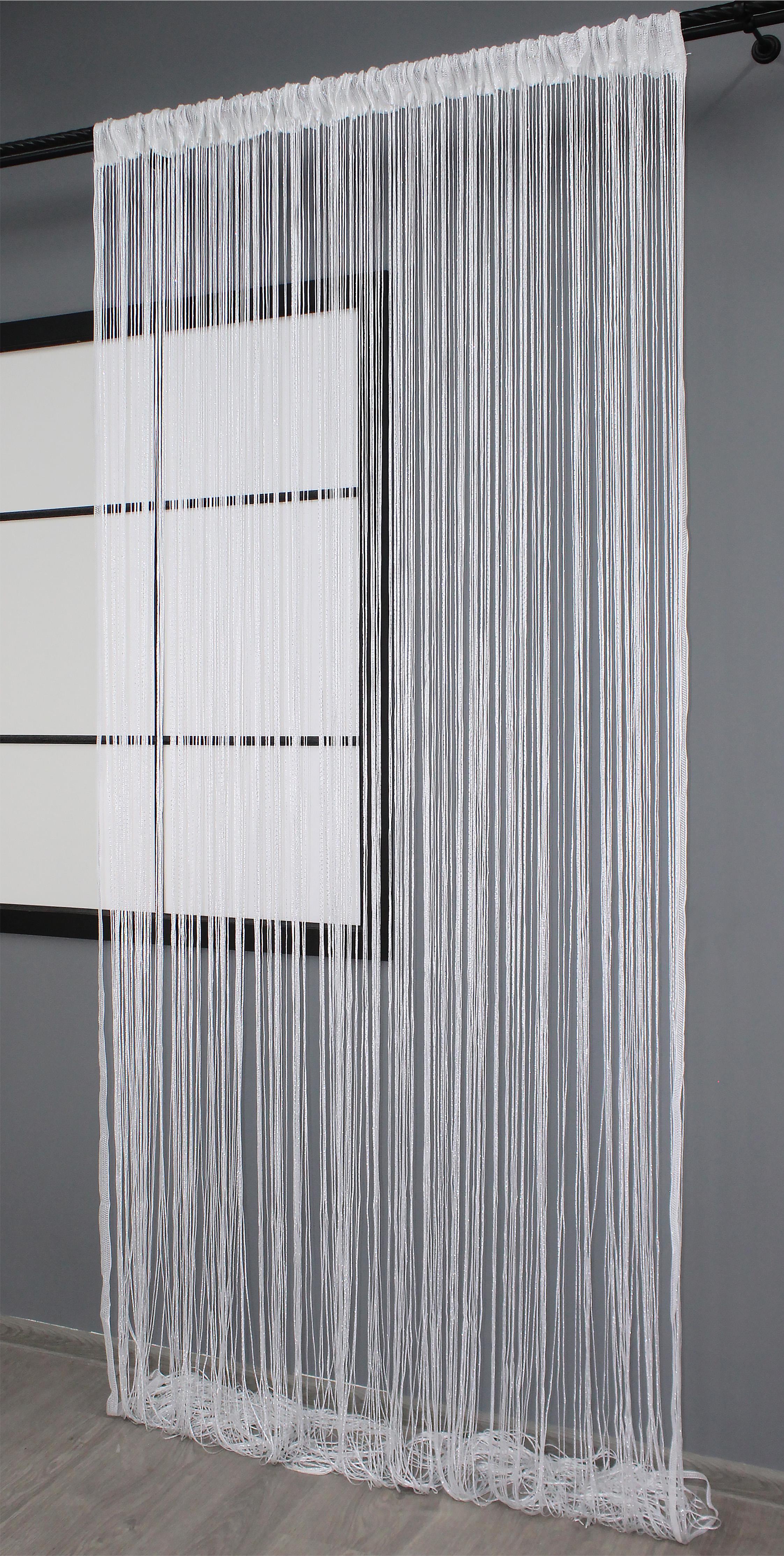 Шторы-нити с люрексом 300х300 см Белый (61-033) - фото 3