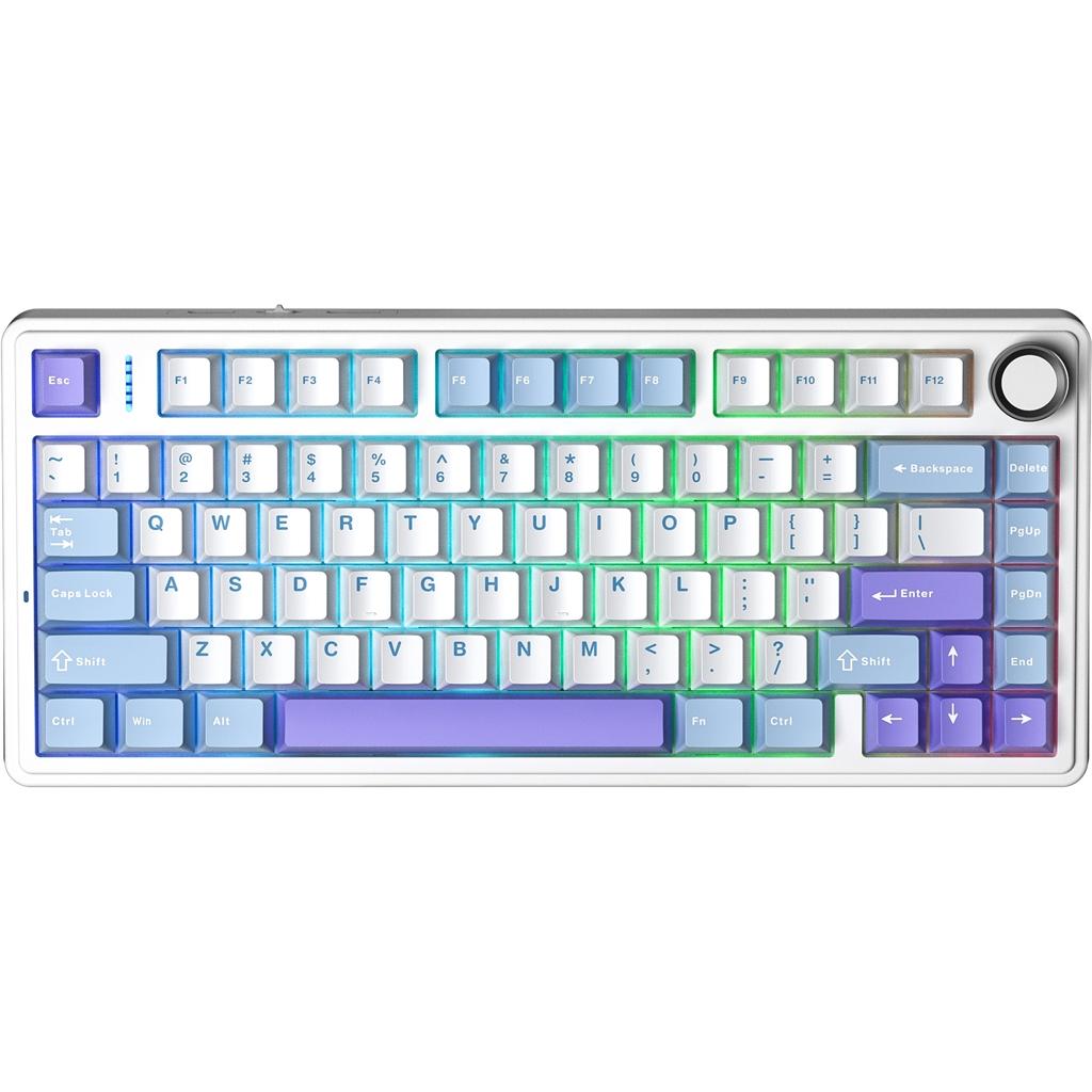 Клавиатура Aula F75 Gasket Bluetooth/2.4 ГГц USB Type-C White/Purple