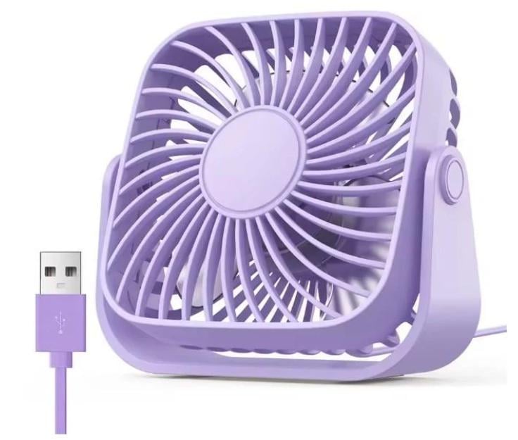 Вентилятор портативный Topk K52 USB 3 скорости Фиолетовый (32998076)