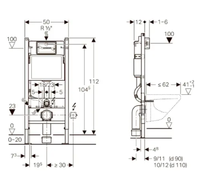 Унитаз Catalano 458.126.00,1/VS52RIT00 Catalano с инсталляцией Geberit Duofix (29654331) - фото 2