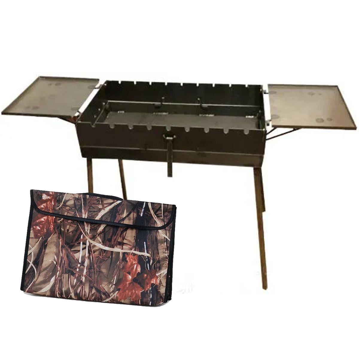 Мангал-валіза 3 мм на 9 шампурів зі столиками 570х300х150 мм із чохлом