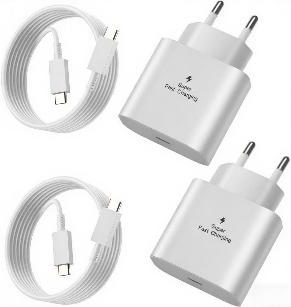 Набор скоростных зарядных устройств USB-C 25W Super Fast Charging 2 шт. с кабелями 1,5м (12/1144)